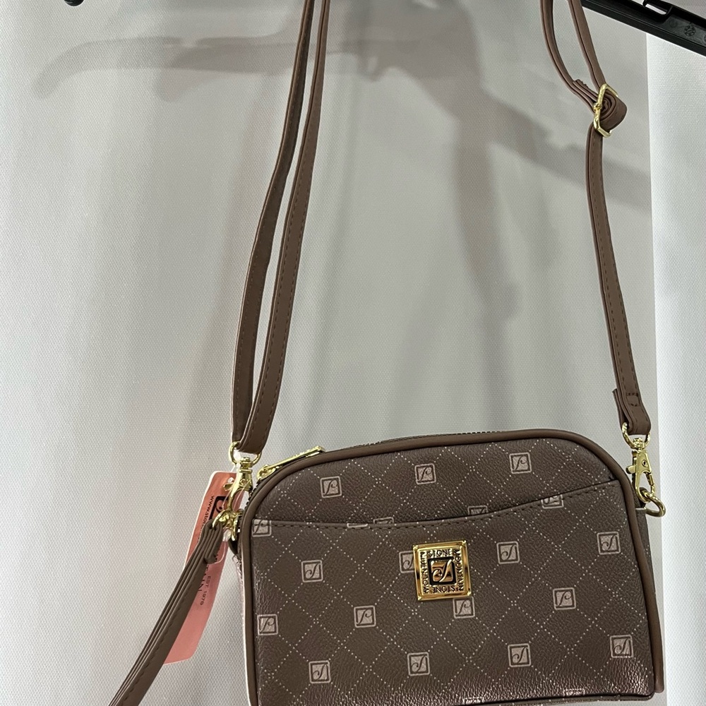 Chic‎ Brown Patterned Crossbody Bag